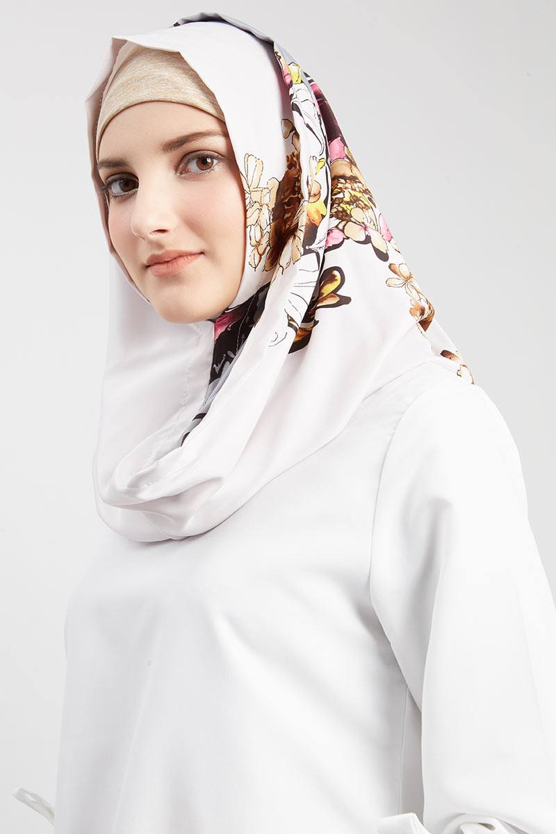 Exclusive For Hijabenka - Aathifa Hijab Instant Gray Yellow