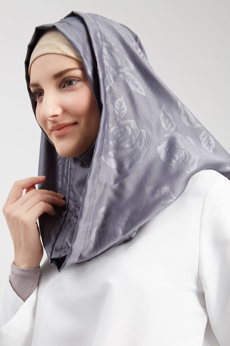Exclusive For Hijabenka - Aathifa Hijab Instant Emboss Dark Gray