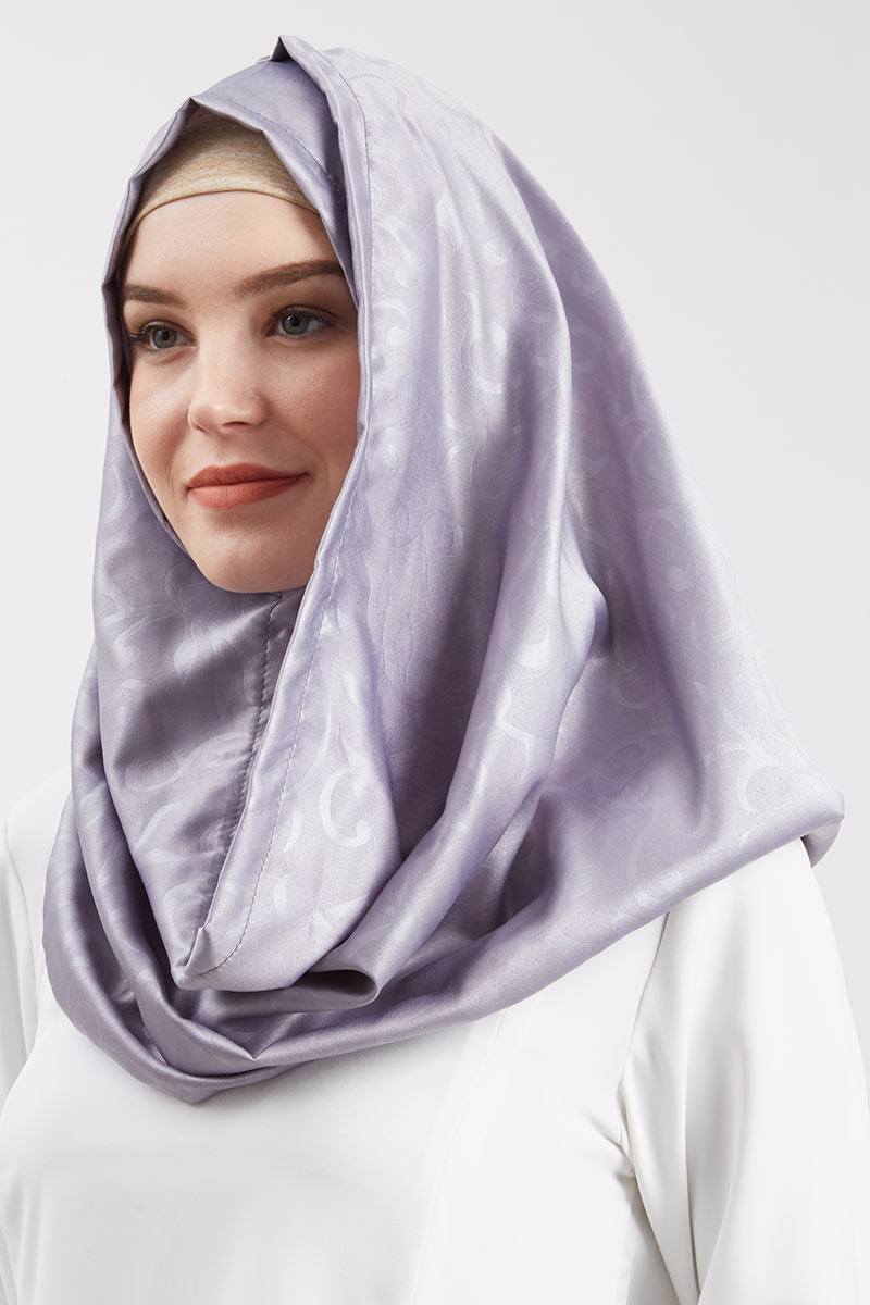 Exclusive For Hijabenka - Aathifa Hijab Instant Emboss Light Gray
