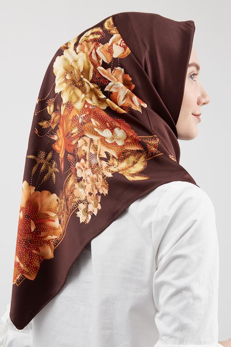 Zainab Square Hijab Dark Brown
