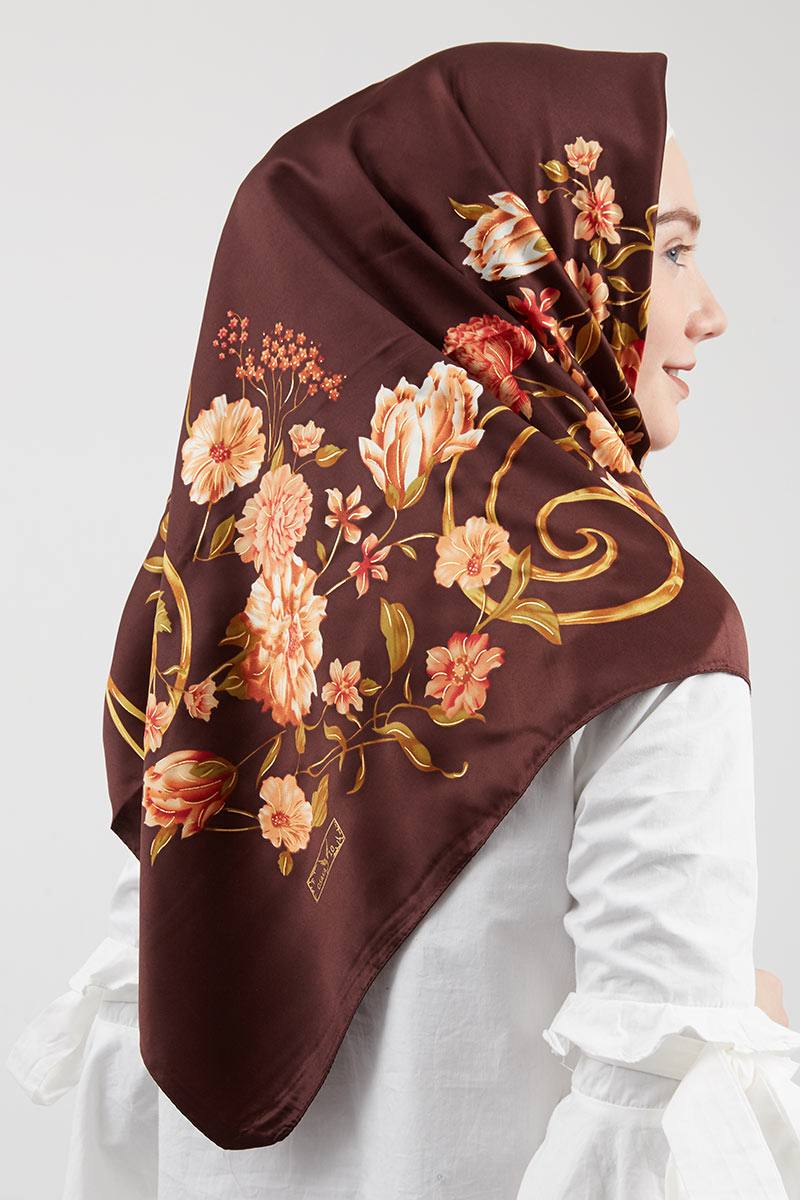 Manahel Square Hijab Dark Brown
