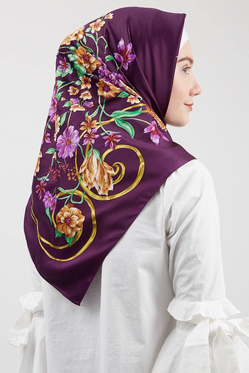 Manahel Square Hijab Purple