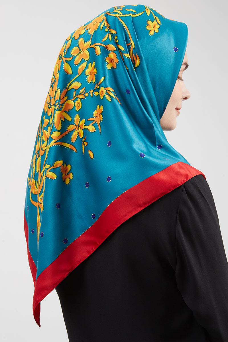 Hanan Square Hijab Blue