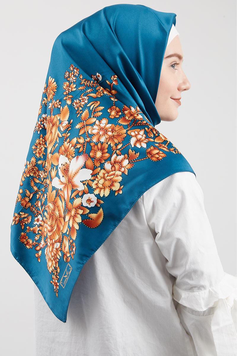 Fatima Square Hijab Blue