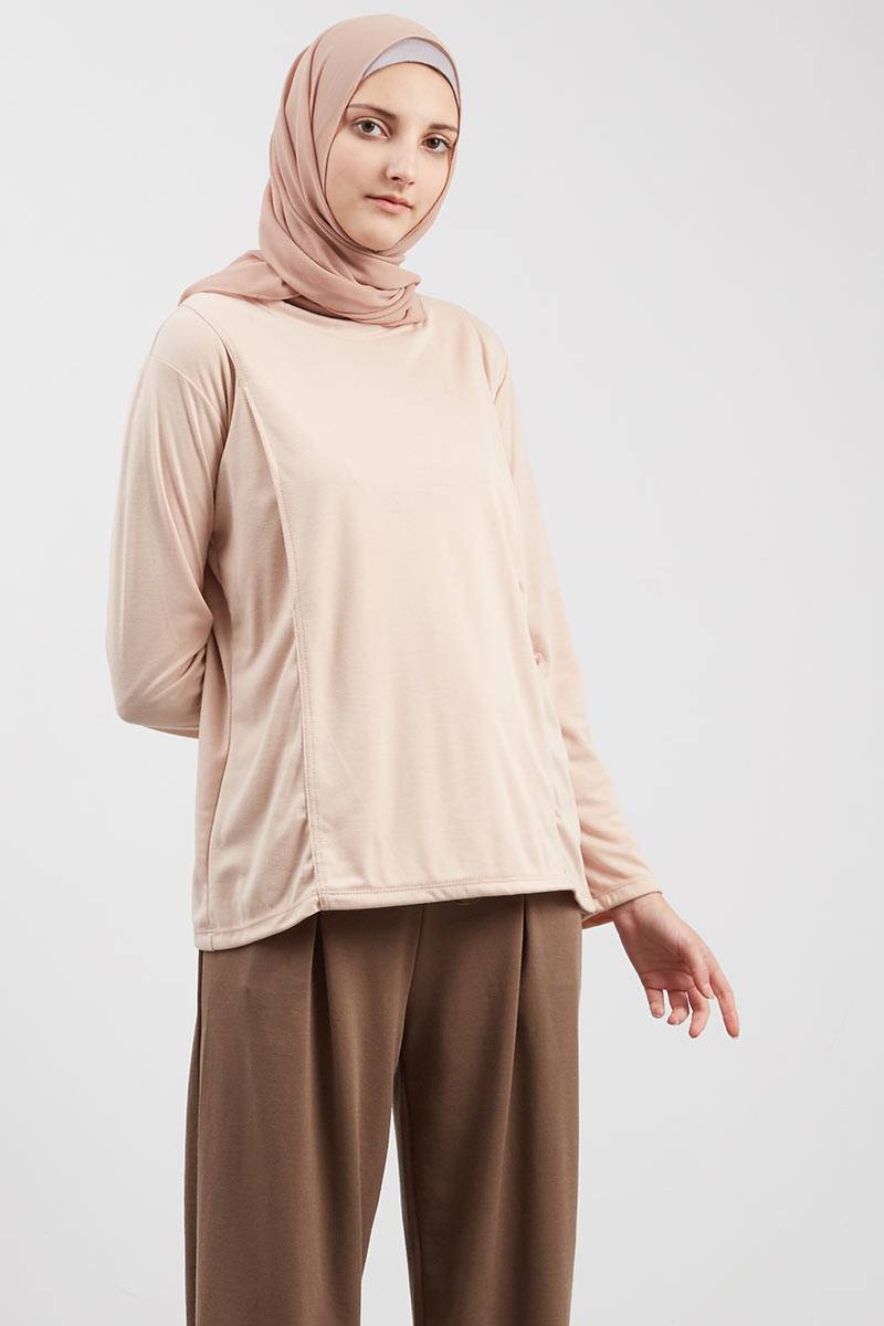 Exclusive For Hijabenka - Yumna Basic Nursingwear Light Brown
