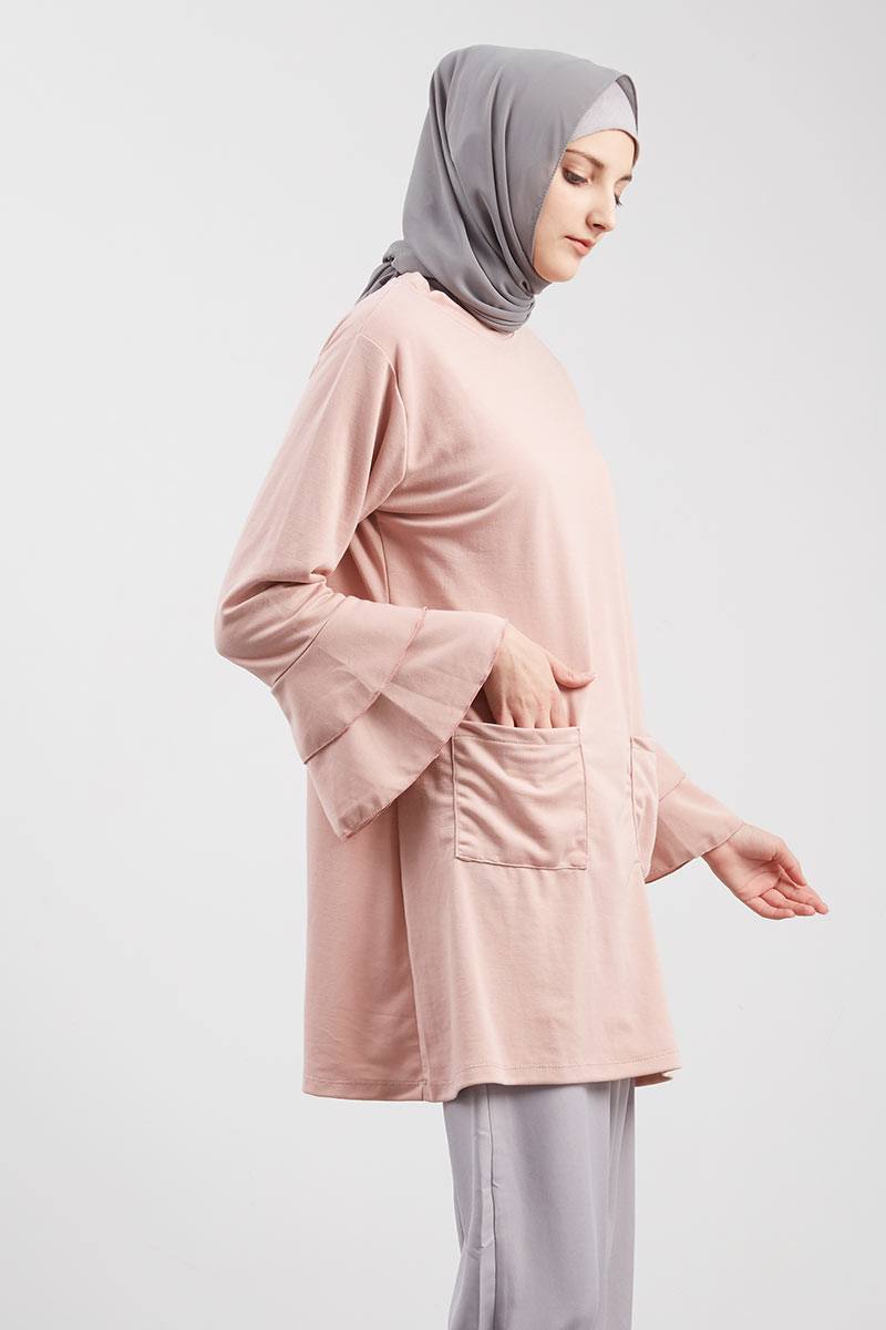 Exclusive For Hijabenka - Dasha Hand Bell Pocket Dusty Pink