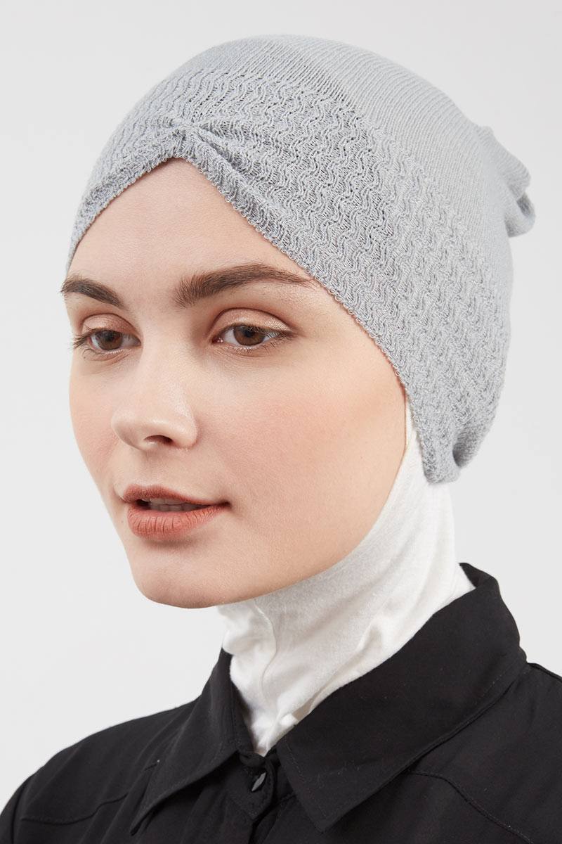 Exlcusive For Hijabenka - Headgear Knitted Gray