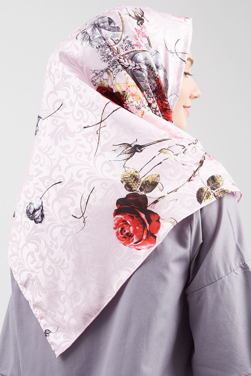 Rousselet Printing Hijab By Cotton Bee - Radiant Rose