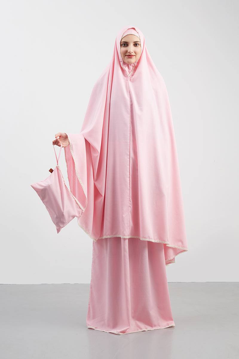 Mukena Khadeejah Zaynab Comfy Set in Pink