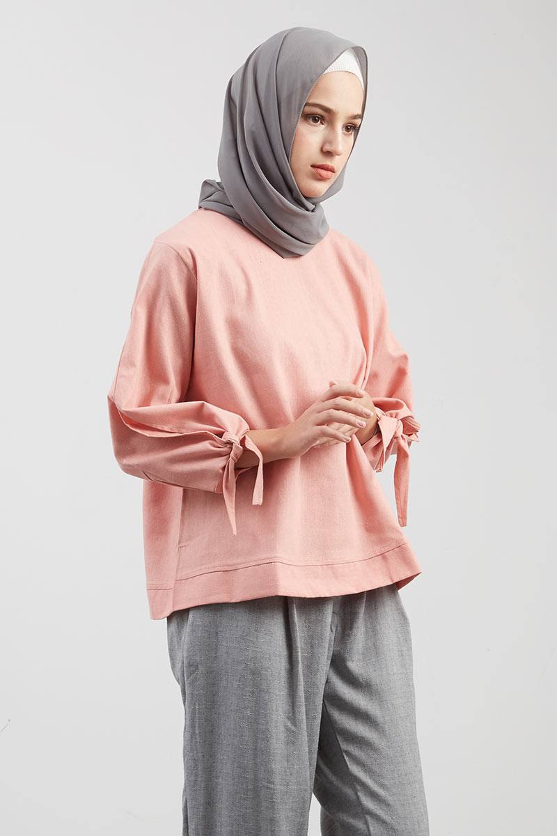 Linen Tunieq Casual In Pink Colour