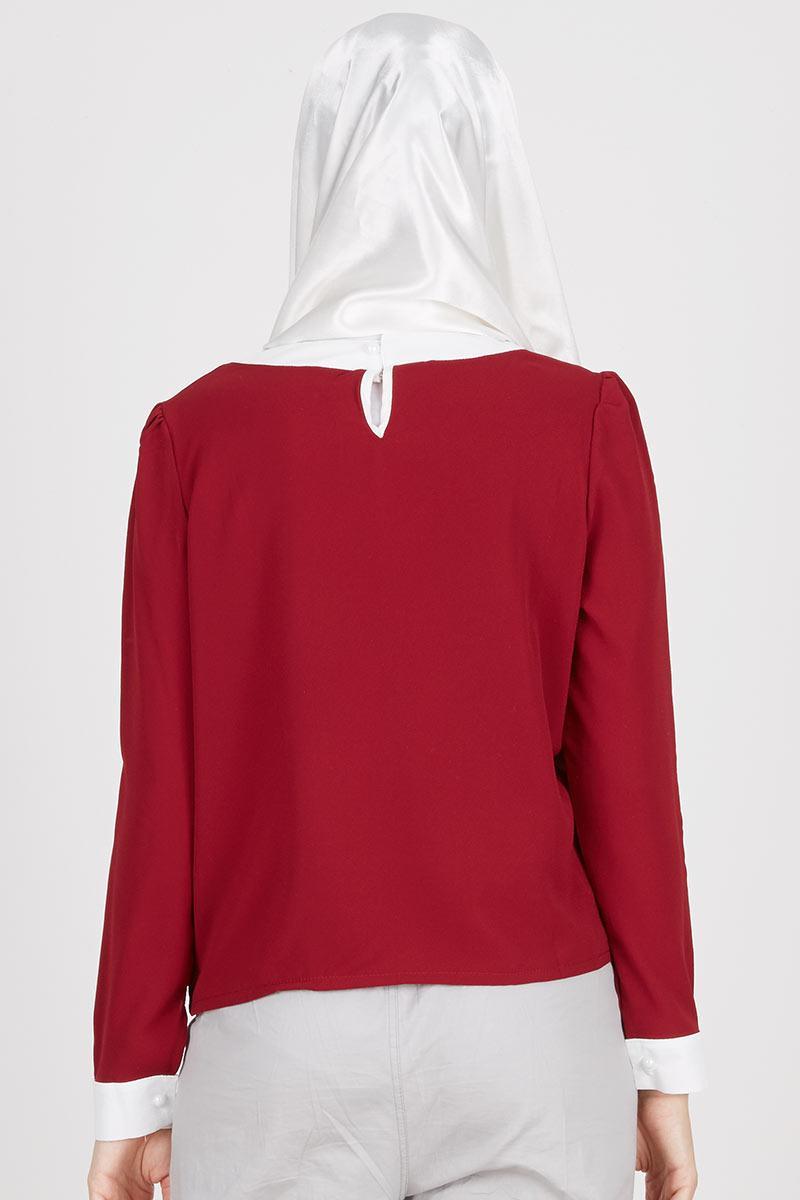 sell kare top maroon white tops hijabenka sell kare top maroon white tops hijabenka