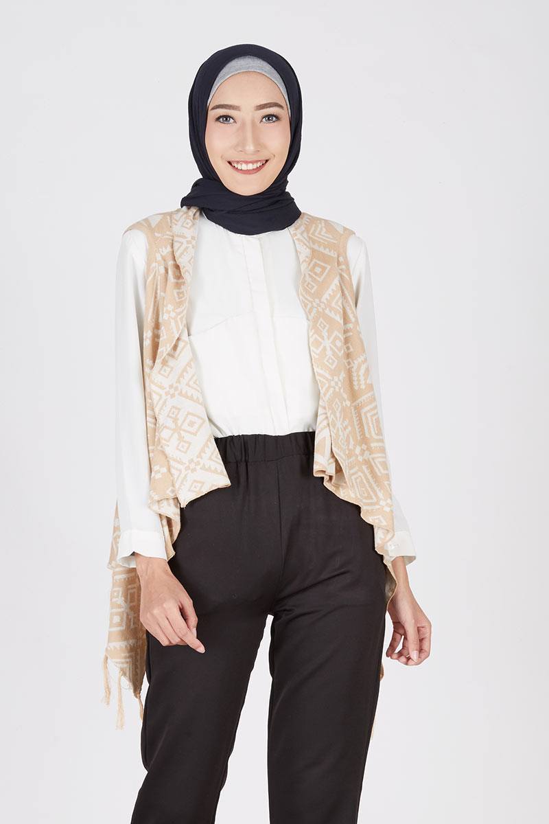 Sell Paquita Geometric Cardi Brown Outerwear Hijabenka com