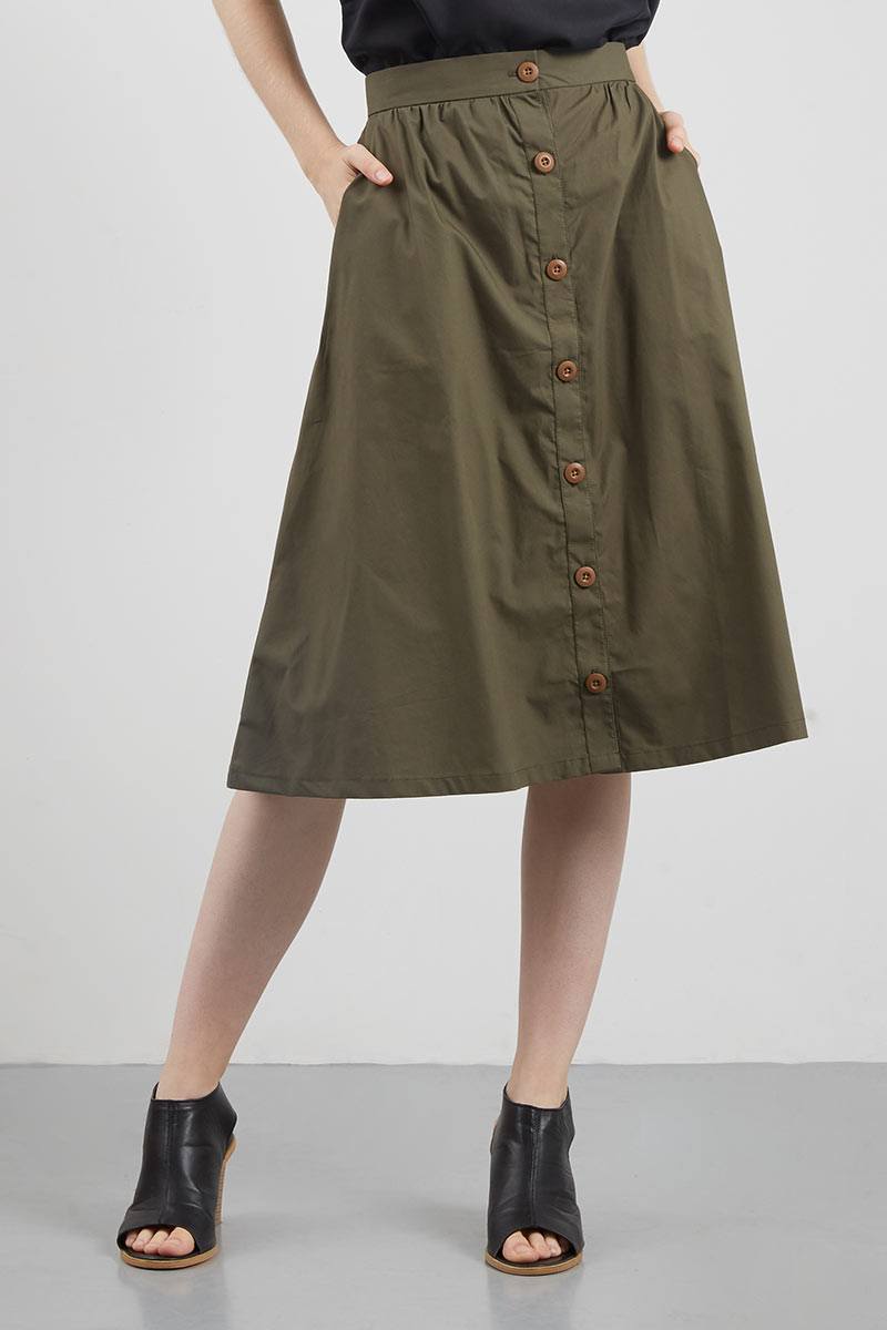 Sell Shanti Flare Skirt Olive  Skirts Berrybenka com