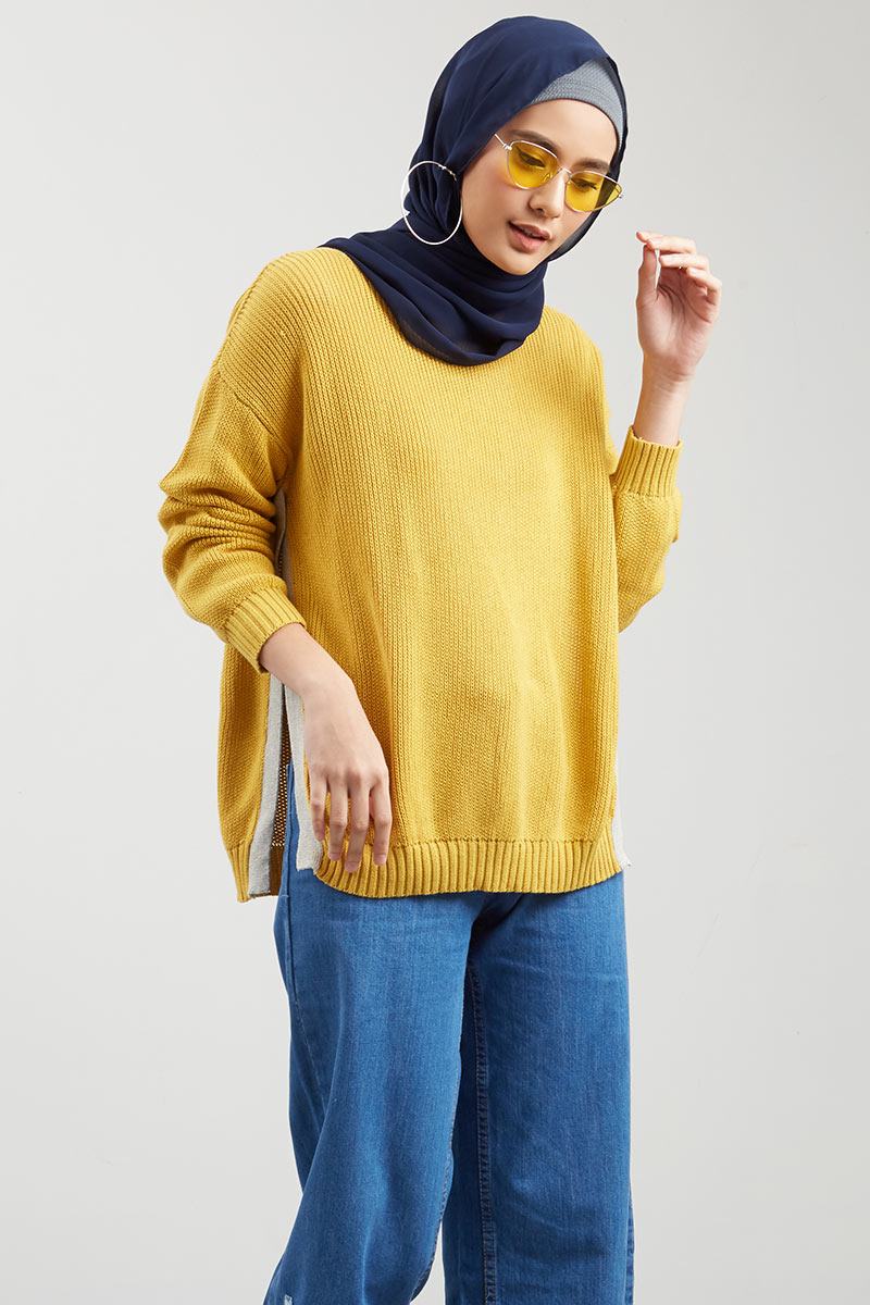 Sell Bolinta Contrast Sweater Mustard Outerwear 