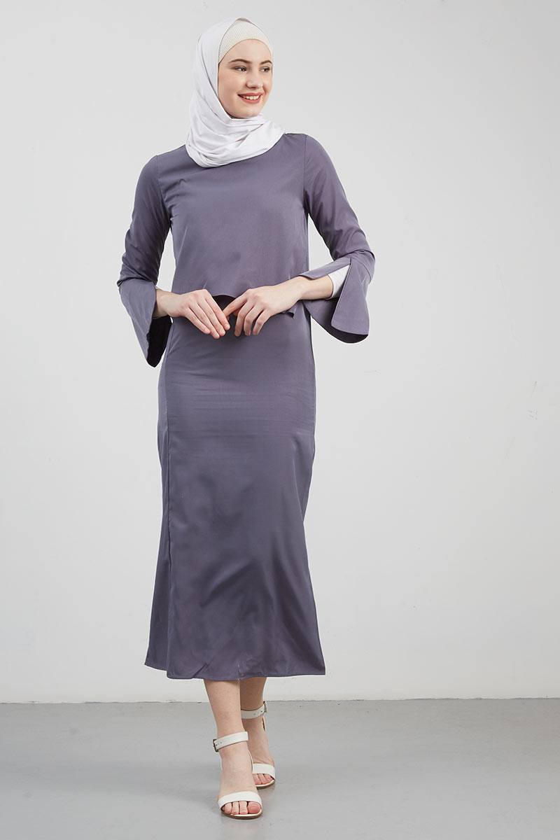 Sell Hayaka Dress Grey Dresses-and-jumpsuit  Hijabenka.com