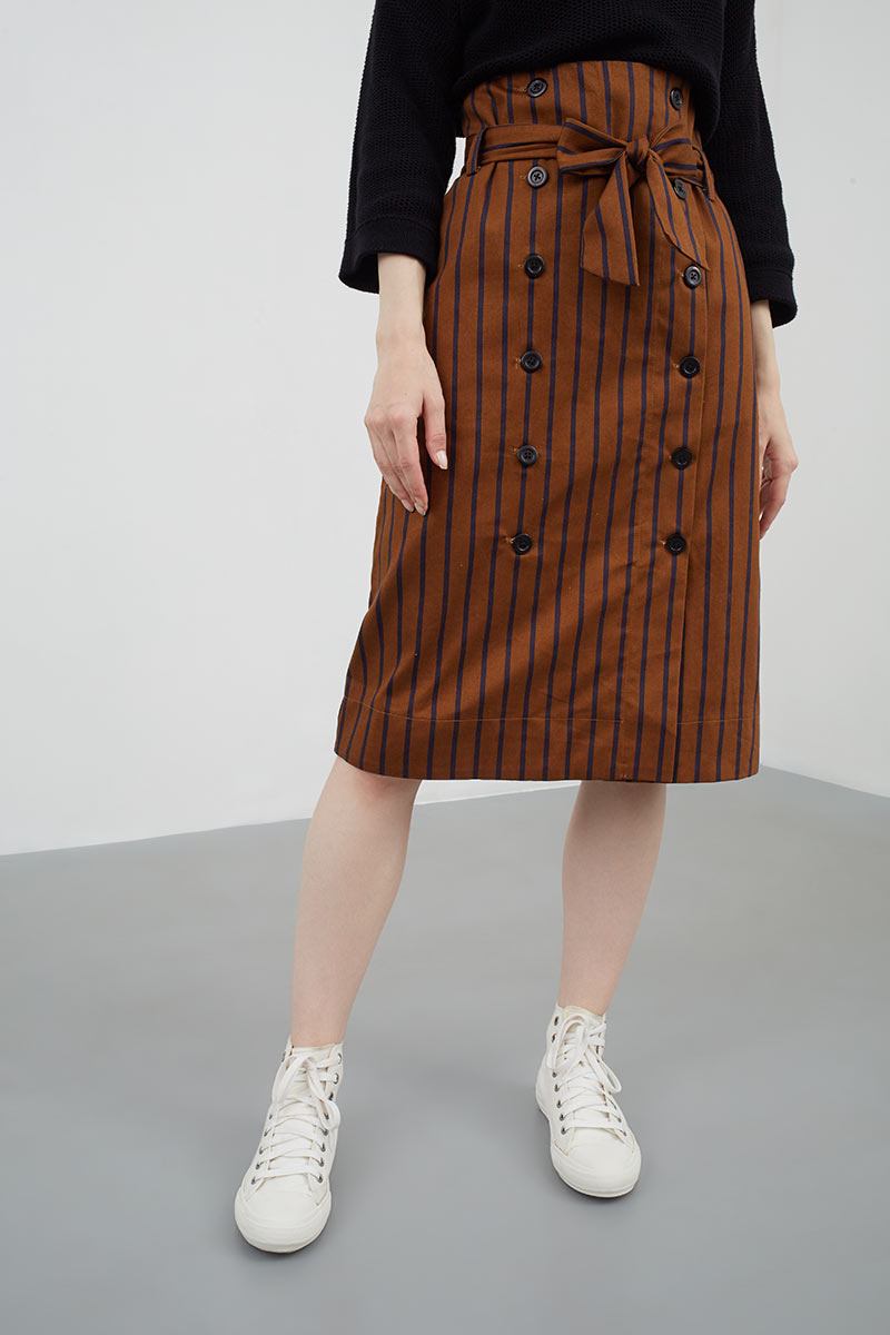 Sell Liberty Striped Paper bag Skirt Brown Skirts 