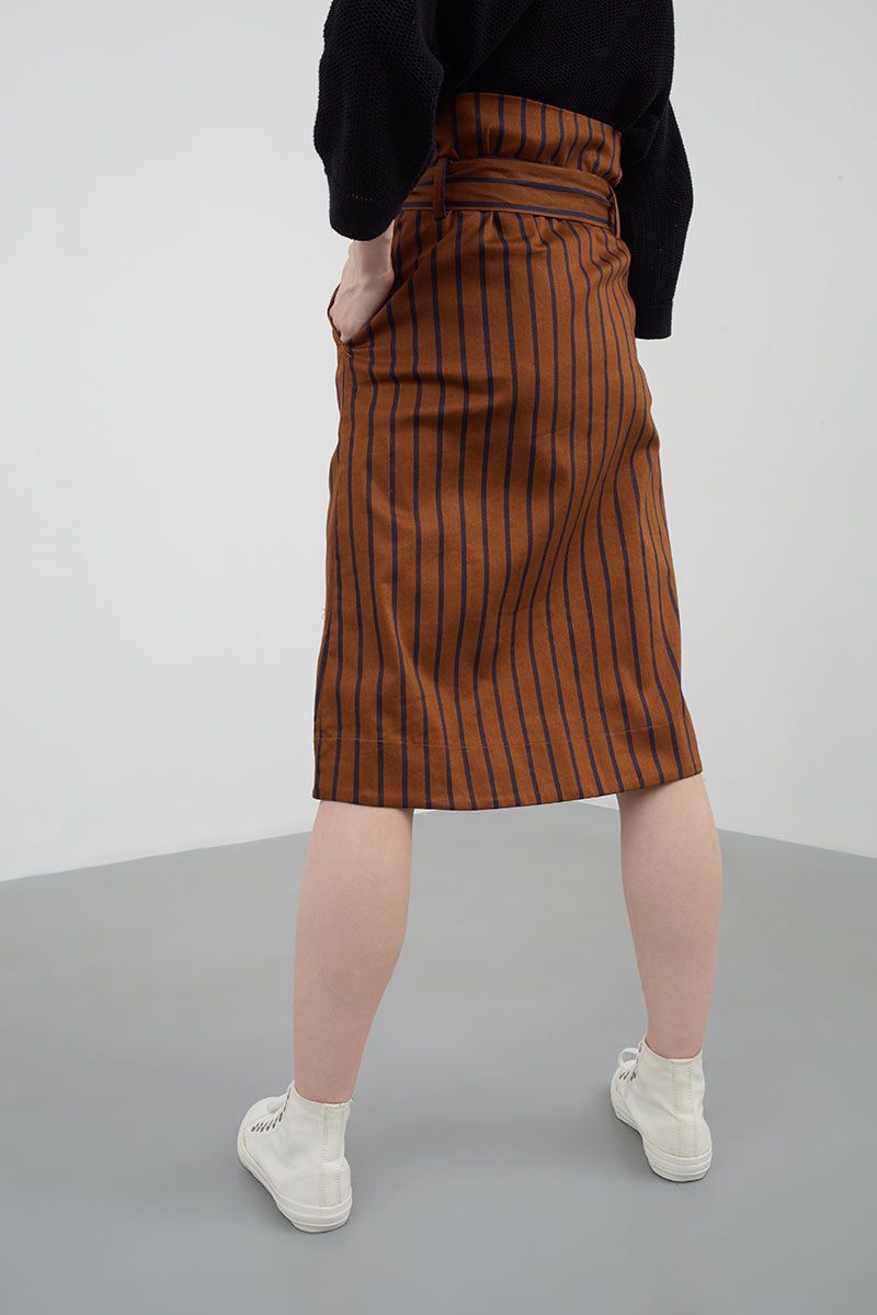 Sell Liberty Striped Paper bag Skirt Brown Skirts 